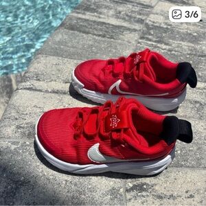 Nike Kids Red and White Sneakers